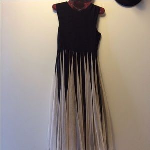 Asos midi pleated black dress